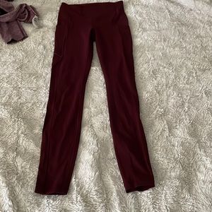Lululemon leggings reddish burgundy size 2